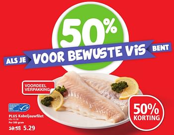 Aanbiedingen Plus kabeljauwfilet - Huismerk - Plus - Geldig van 25/09/2016 tot 01/10/2016 bij Plus