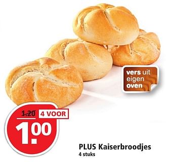 Aanbiedingen Plus kaiserbroodjes - Huismerk - Plus - Geldig van 25/09/2016 tot 01/10/2016 bij Plus