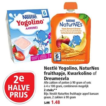 Aanbiedingen Nestlé naturnes fruithapje appel banaan graan - Nestlé - Geldig van 25/09/2016 tot 01/10/2016 bij Plus