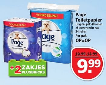 Aanbiedingen Page toiletpapier - Page - Geldig van 25/09/2016 tot 01/10/2016 bij Plus