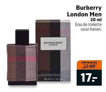 Aanbiedingen Burberry london men - Burberry - Geldig van 20/09/2016 tot 02/10/2016 bij Trekpleister