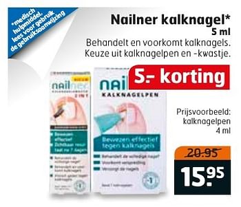 Aanbiedingen Nailner kalknagel - Nailner repair - Geldig van 20/09/2016 tot 02/10/2016 bij Trekpleister