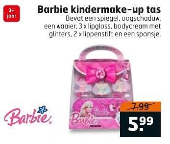 Aanbiedingen Barbie kindermake-up tas - Mattel - Geldig van 20/09/2016 tot 02/10/2016 bij Trekpleister