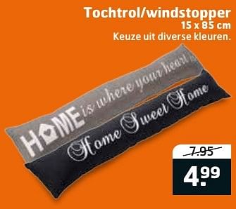 Aanbiedingen Tochtrol-windstopper - Huismerk - Trekpleister - Geldig van 20/09/2016 tot 02/10/2016 bij Trekpleister