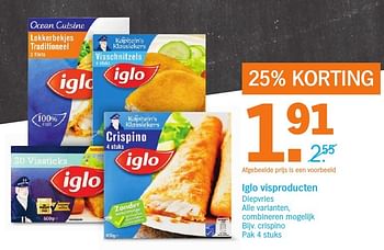 Aanbiedingen Iglo visproducten crispino - Iglo - Geldig van 26/09/2016 tot 02/10/2016 bij Albert Heijn