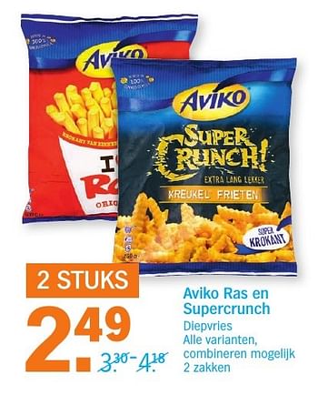 Aanbiedingen Aviko ras en supercrunch - Aviko - Geldig van 26/09/2016 tot 02/10/2016 bij Albert Heijn