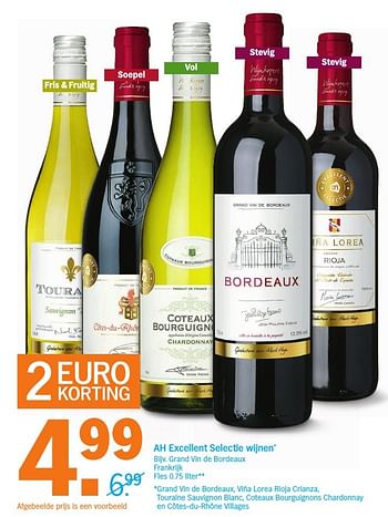 Aanbiedingen Grand vin de bordeaux frankrijk - Rode wijnen - Geldig van 26/09/2016 tot 02/10/2016 bij Albert Heijn