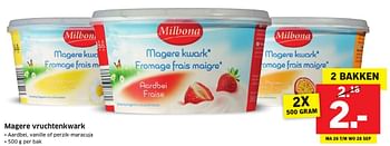Aanbiedingen Magere vruchtenkwark - Milbona - Geldig van 26/09/2016 tot 02/10/2016 bij Lidl