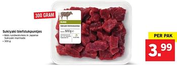 Aanbiedingen Sukiyaki biefstukpuntjes - Huismerk - Lidl - Geldig van 26/09/2016 tot 02/10/2016 bij Lidl
