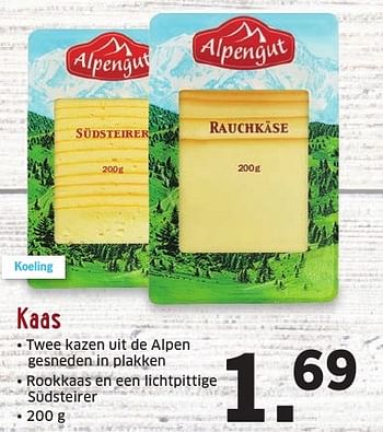 Aanbiedingen Kaas - Alpengut - Geldig van 26/09/2016 tot 02/10/2016 bij Lidl
