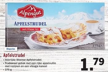 Aanbiedingen Apfelstrudel - Alpengut - Geldig van 26/09/2016 tot 02/10/2016 bij Lidl