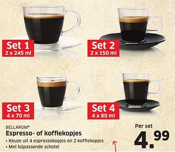 Aanbiedingen Espresso- of koffiekopjes - Bellarom - Geldig van 26/09/2016 tot 02/10/2016 bij Lidl