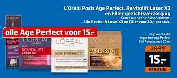 Aanbiedingen L`oréal paris dagcrème age perfect cell renaissance - L'Oreal Paris - Geldig van 27/09/2016 tot 02/10/2016 bij Trekpleister