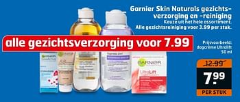 Aanbiedingen Garnier dagcrème ultralift - Garnier - Geldig van 27/09/2016 tot 02/10/2016 bij Trekpleister