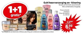 Aanbiedingen Shampoo zilver + vitaliteit - Guhl - Geldig van 27/09/2016 tot 02/10/2016 bij Trekpleister