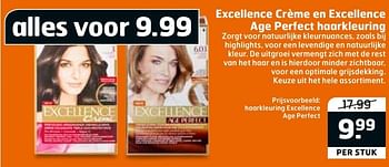 Aanbiedingen Haarkleuring excellence age perfect - Excellence - Geldig van 27/09/2016 tot 02/10/2016 bij Trekpleister