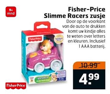 Aanbiedingen Fisher-price slimme racers zusje - Fisher-Price - Geldig van 27/09/2016 tot 02/10/2016 bij Trekpleister