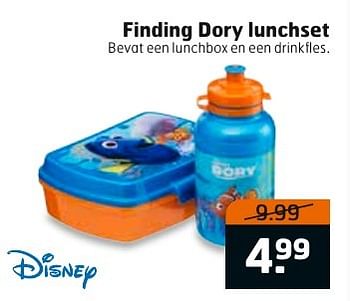 Aanbiedingen Finding dory lunchset - Disney - Geldig van 27/09/2016 tot 02/10/2016 bij Trekpleister