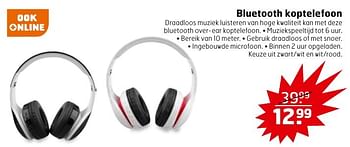 Aanbiedingen Bluetooth koptelefoon - Huismerk - Trekpleister - Geldig van 27/09/2016 tot 02/10/2016 bij Trekpleister