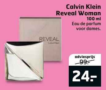 Aanbiedingen Calvin klein reveal woman 100 ml - Calvin Klein - Geldig van 27/09/2016 tot 02/10/2016 bij Trekpleister