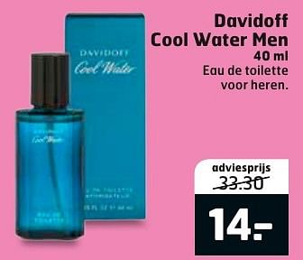 Aanbiedingen Davidoff cool water men 40 ml - Davidoff - Geldig van 27/09/2016 tot 02/10/2016 bij Trekpleister