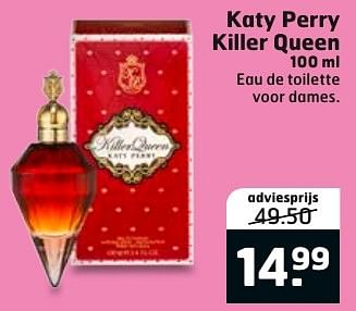 Aanbiedingen Katy perry killer queen 100 ml - Katy Perry - Geldig van 27/09/2016 tot 02/10/2016 bij Trekpleister