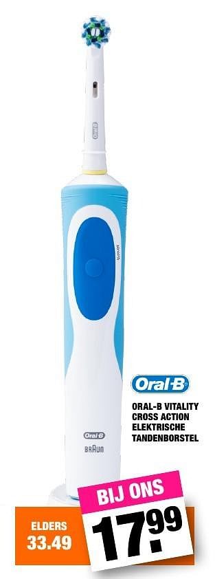 Aanbiedingen Oral-b vitality cross action elektrische tandenborstel - Oral-B - Geldig van 26/09/2016 tot 09/10/2016 bij Big Bazar