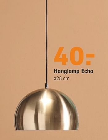 Aanbiedingen Hanglamp echo - Huismerk - Kwantum - Geldig van 26/09/2016 tot 02/10/2016 bij Kwantum