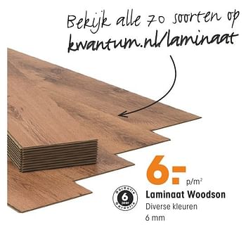Aanbiedingen Laminaat woodson - Huismerk - Kwantum - Geldig van 26/09/2016 tot 02/10/2016 bij Kwantum