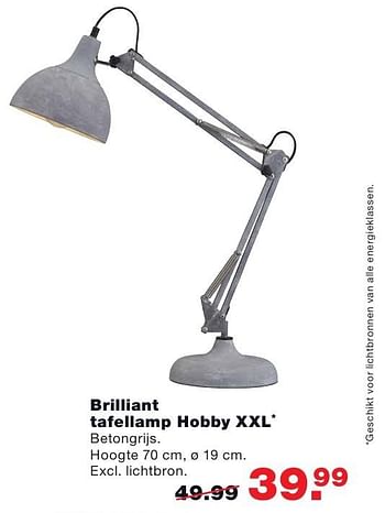 Aanbiedingen Brilliant tafellamp hobby xxl - Brilliant - Geldig van 26/09/2016 tot 02/10/2016 bij Praxis