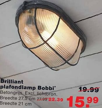 Aanbiedingen Brilliant plafondlamp bobbi - Brilliant - Geldig van 26/09/2016 tot 02/10/2016 bij Praxis