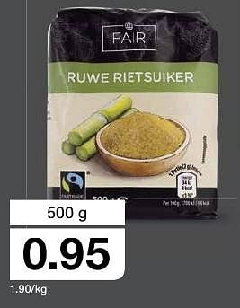 Aanbiedingen Fair ruwe rietsuiker - Fair - Geldig van 28/09/2016 tot 04/10/2016 bij Aldi