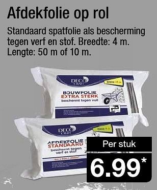 Aanbiedingen Afdekfolie op rol - Deco Craft - Geldig van 28/09/2016 tot 04/10/2016 bij Aldi