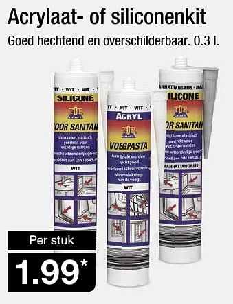 Aanbiedingen Acrylaat- of siliconenkit - Huismerk - Aldi - Geldig van 28/09/2016 tot 04/10/2016 bij Aldi