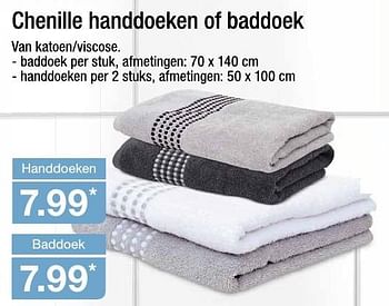 Aanbiedingen Chenille handdoeken of baddoek - Huismerk - Aldi - Geldig van 28/09/2016 tot 04/10/2016 bij Aldi