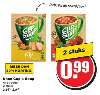Aanbiedingen Unox cup a soup - Unox - Geldig van 28/09/2016 tot 04/10/2016 bij Hoogvliet