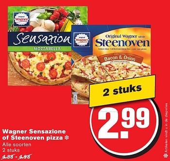 Aanbiedingen Wagner sensazione of steenoven pizza - Original Wagner - Geldig van 28/09/2016 tot 04/10/2016 bij Hoogvliet