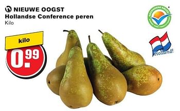 Aanbiedingen Nieuwe oogst hollandse conference peren - Huismerk - Hoogvliet - Geldig van 28/09/2016 tot 04/10/2016 bij Hoogvliet
