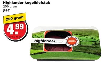 Aanbiedingen Highlander kogelbiefstuk - Highlander - Geldig van 28/09/2016 tot 04/10/2016 bij Hoogvliet