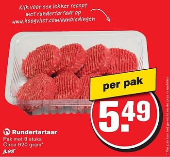 Aanbiedingen Rundertartaar - Huismerk - Hoogvliet - Geldig van 28/09/2016 tot 04/10/2016 bij Hoogvliet