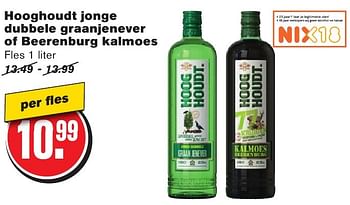 Aanbiedingen Hooghoudt jonge dubbele graanjenever of beerenburg kalmoes - Hooghoudt - Geldig van 28/09/2016 tot 04/10/2016 bij Hoogvliet
