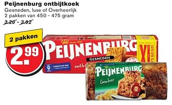 Aanbiedingen Peijnenburg ontbijtkoek gesneden, luxe of overheerlijk - Peijnenburg - Geldig van 28/09/2016 tot 04/10/2016 bij Hoogvliet
