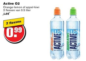 Aanbiedingen Active o2 orange-lemon of appel-kiwi - Active O2 - Geldig van 28/09/2016 tot 04/10/2016 bij Hoogvliet