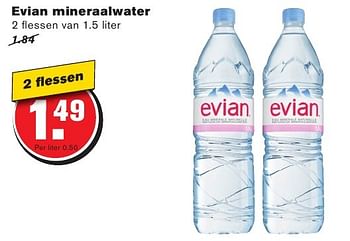 Aanbiedingen Evian mineraalwater - Evian - Geldig van 28/09/2016 tot 04/10/2016 bij Hoogvliet