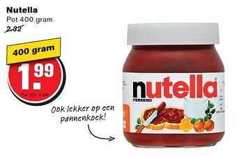 Aanbiedingen Nutella - Nutella - Geldig van 28/09/2016 tot 04/10/2016 bij Hoogvliet