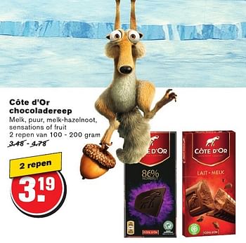 Aanbiedingen Côte d`or chocoladereep - Cote D'Or - Geldig van 28/09/2016 tot 04/10/2016 bij Hoogvliet