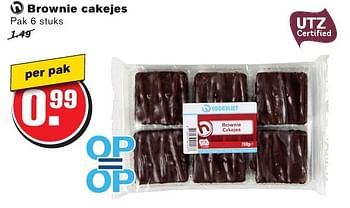 Aanbiedingen Brownie cakejes - Huismerk - Hoogvliet - Geldig van 28/09/2016 tot 04/10/2016 bij Hoogvliet