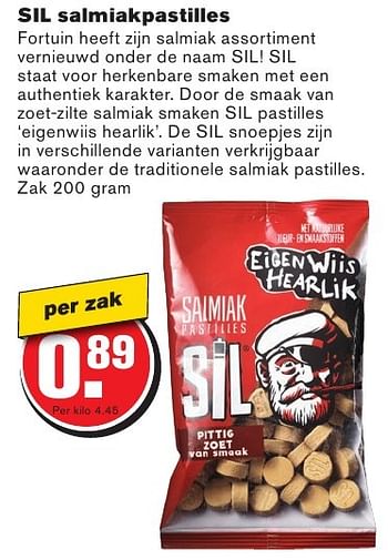 Aanbiedingen Sil salmiakpastilles - Sil - Geldig van 28/09/2016 tot 04/10/2016 bij Hoogvliet
