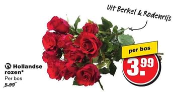 Aanbiedingen Hollandse rozen - Huismerk - Hoogvliet - Geldig van 28/09/2016 tot 04/10/2016 bij Hoogvliet