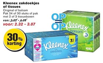 Aanbiedingen Kleenex zakdoekjes of tissues - Kleenex - Geldig van 28/09/2016 tot 04/10/2016 bij Hoogvliet